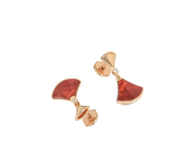 [LORA]DREAM Carnelian PINK GOLD EARRINGS