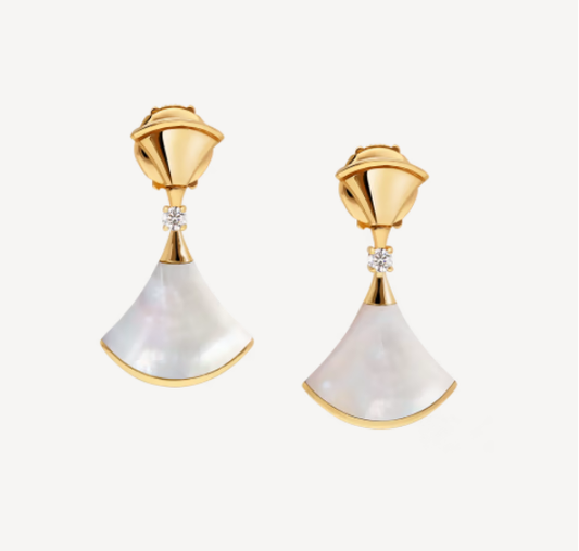 [LORA]DREAM MOP 1 DIAMOND EARRINGS