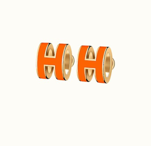 [LORA]MINI POP H EARRINGS ORANGE
