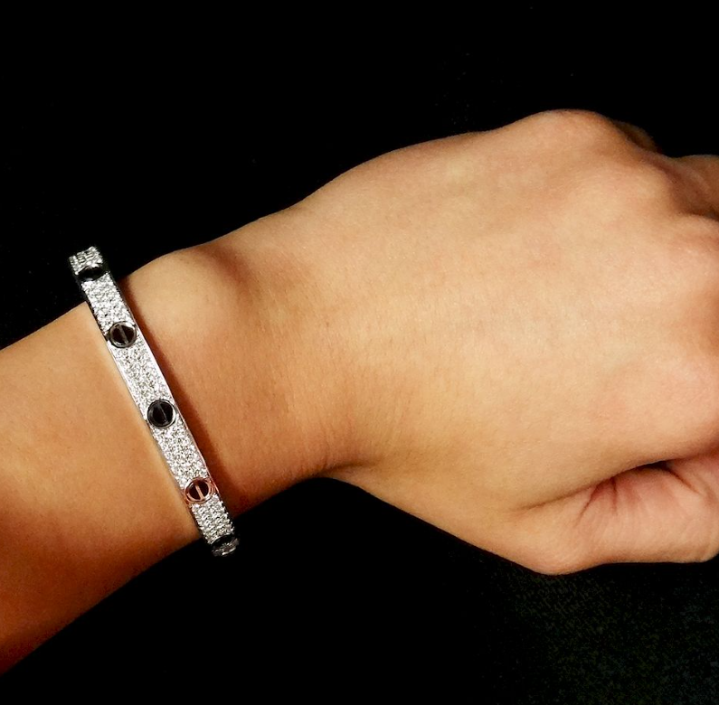 [LORA]LOVE BRACELET 6.1MM DIAMOND-PAVED CERAMIC