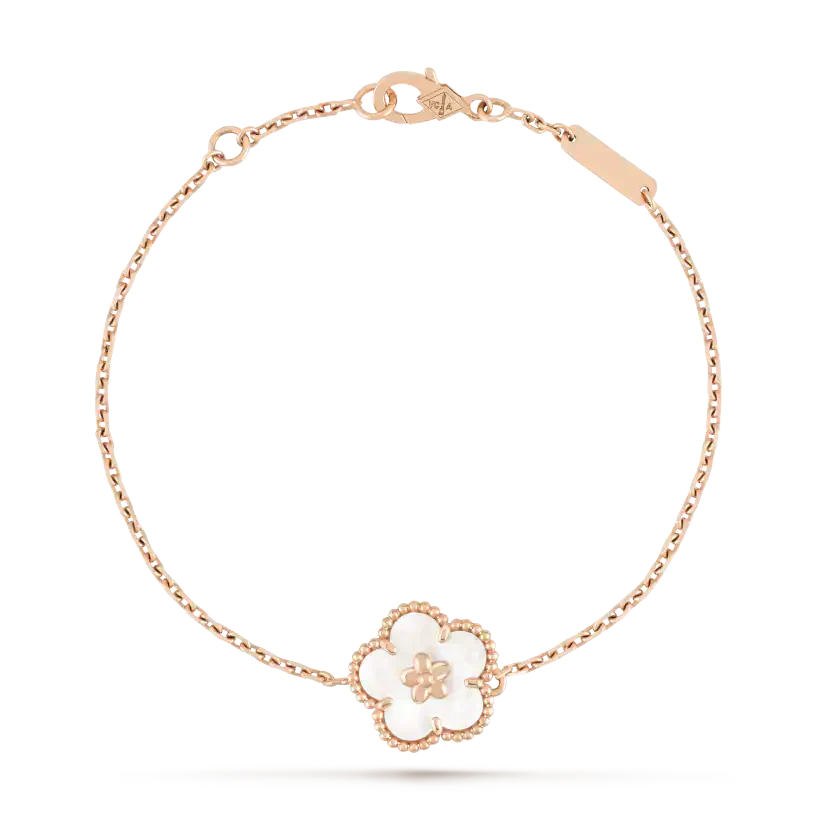 [Lora]LUCKY WHITE MOP PLUM BLOSSOM  BRACELET