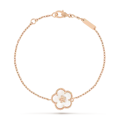[Lora]LUCKY WHITE MOP PLUM BLOSSOM  BRACELET