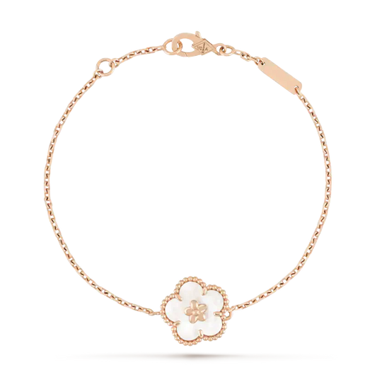[Lora]LUCKY WHITE MOP PLUM BLOSSOM  BRACELET
