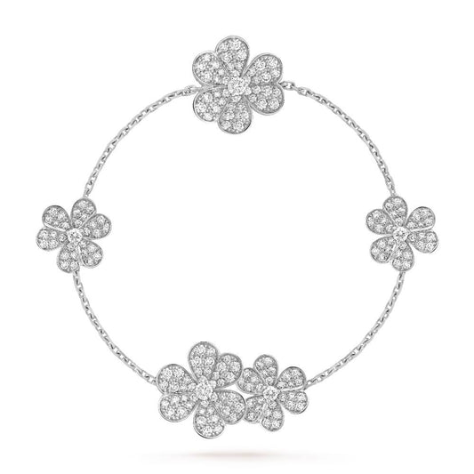 [Lora]FRIVOLE SILVER 5 FLOWERS BRACELET