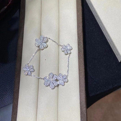 [Lora]FRIVOLE SILVER 5 FLOWERS BRACELET