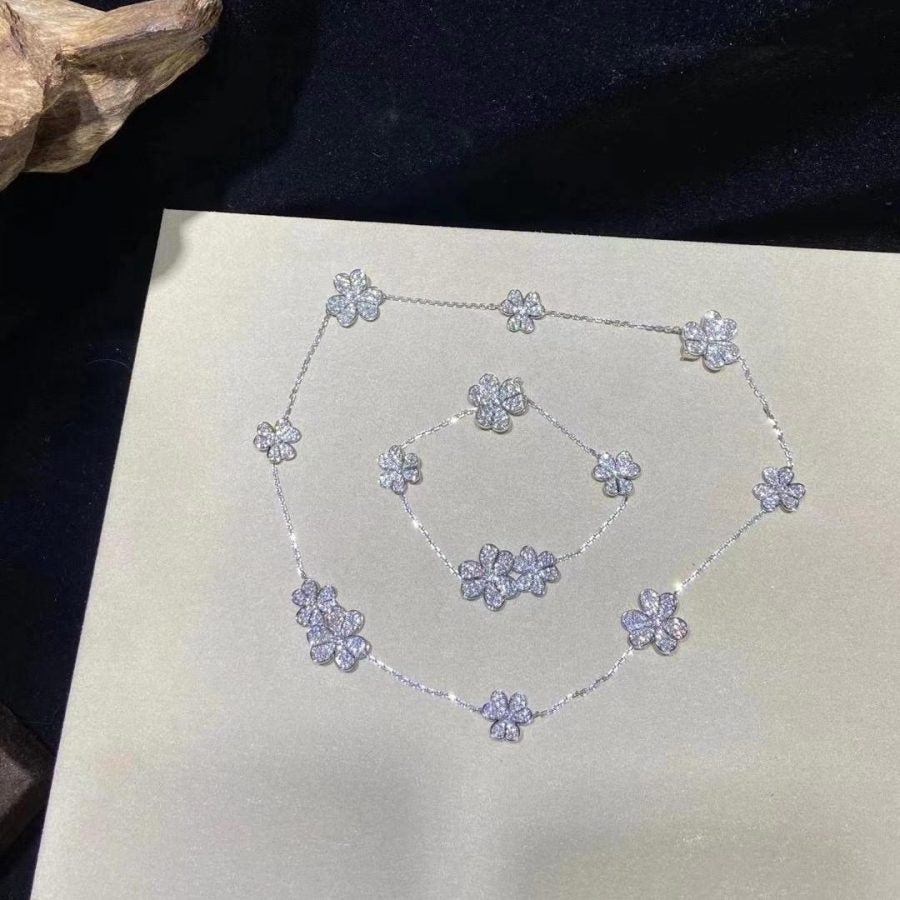 [Lora]FRIVOLE SILVER 5 FLOWERS BRACELET