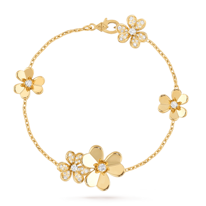 [Lora]FRIVOLE GOLD 5 FLOWERS BRACELET