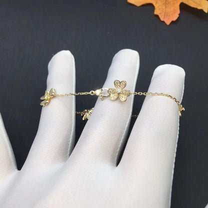 [Lora]FRIVOLE GOLD 5 FLOWERS BRACELET