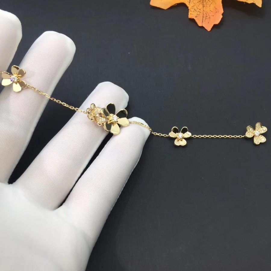 [Lora]FRIVOLE GOLD 5 FLOWERS BRACELET