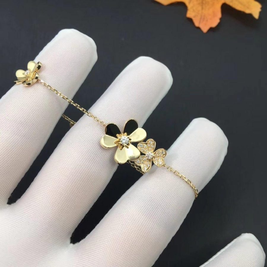 [Lora]FRIVOLE GOLD 5 FLOWERS BRACELET