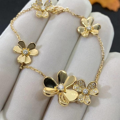 [Lora]FRIVOLE GOLD 5 FLOWERS BRACELET
