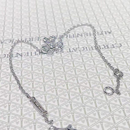 [Lora]FRIVOLE SILVER FLOWER DIAMOND BRACELET