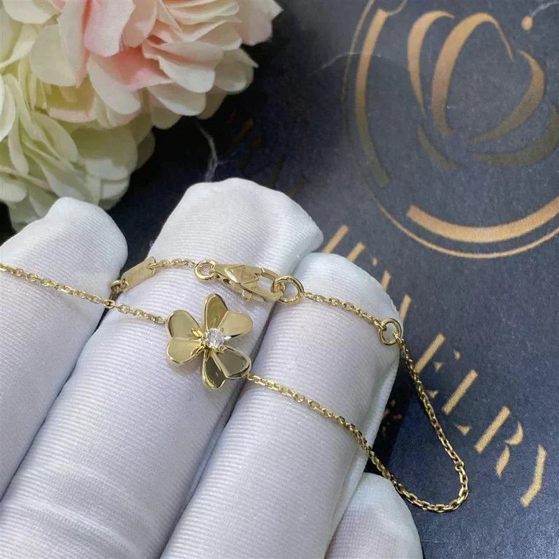 [Lora]FRIVOLE GOLD FLOWER PINK MALACHITE BRACELET