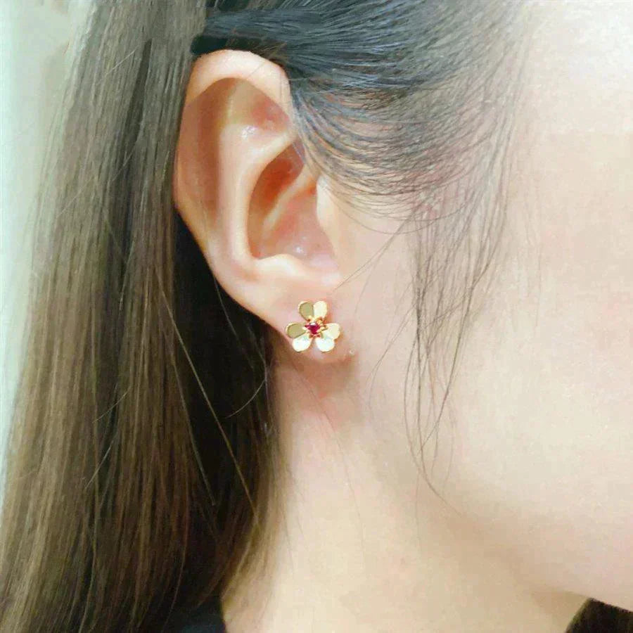 [Lora]FRIVOLE  FLOWER PINK EARRINGS