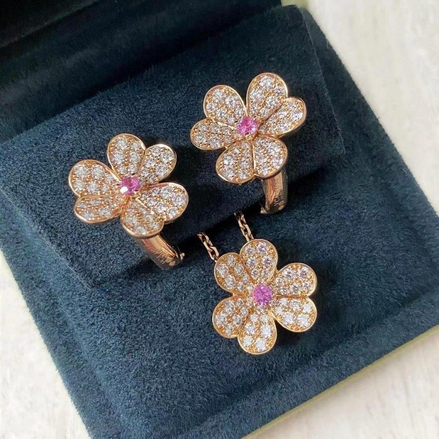 [LORA]FRIVOLE ROSE GOLD FLOWER DIAMOND NECKLACE