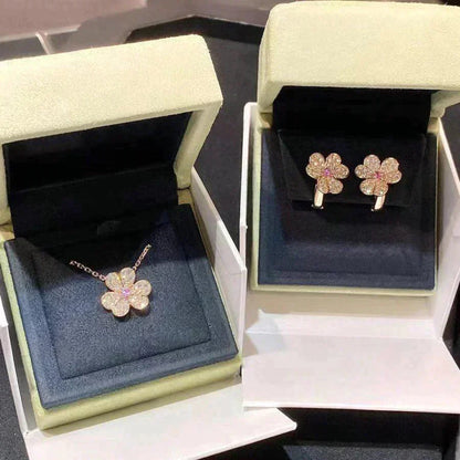 [LORA]FRIVOLE ROSE GOLD FLOWER DIAMOND NECKLACE