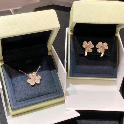 [LORA]FRIVOLE ROSE GOLD FLOWER DIAMOND NECKLACE