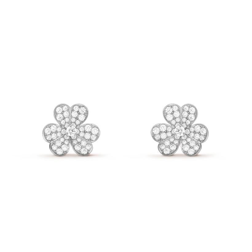 [Lora]FRIVOLE SILVER FLOWER DIAMOND EARRINGS