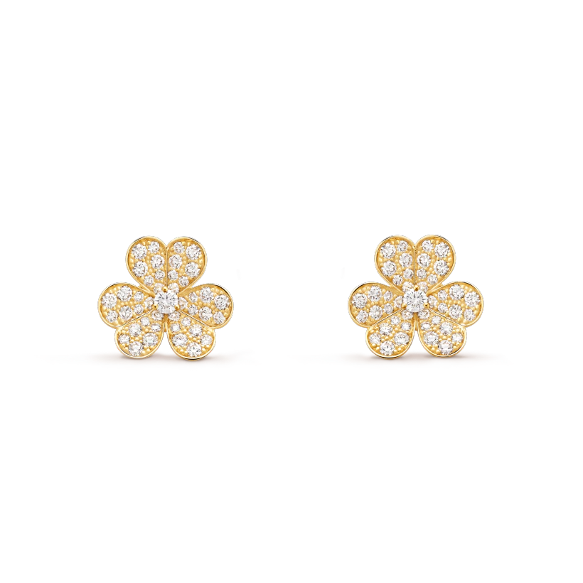 [Lora]FRIVOLE GOLD FLOWER DIAMOND EARRINGS