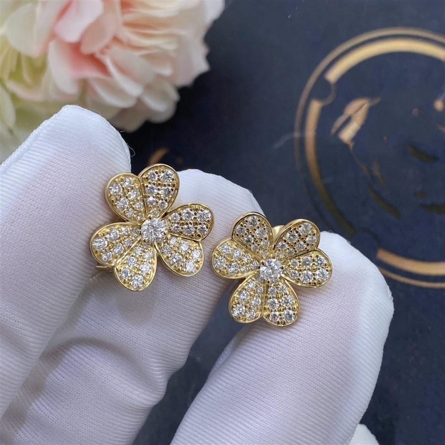 [Lora]FRIVOLE GOLD FLOWER DIAMOND EARRINGS
