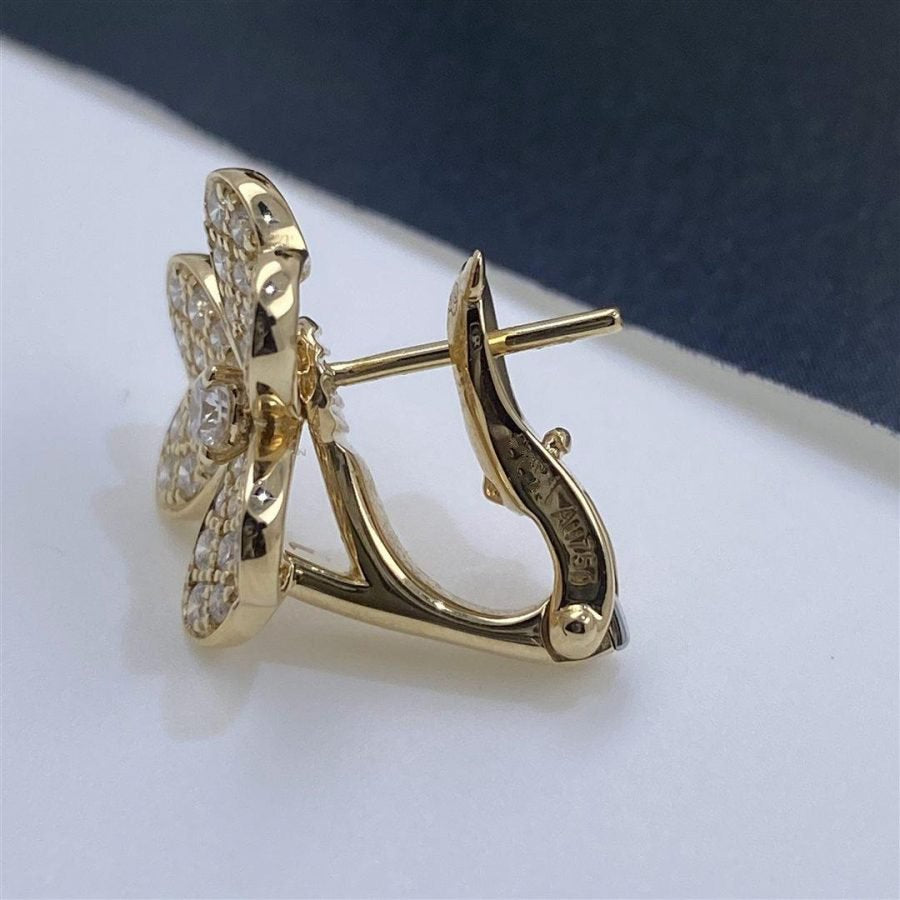 [Lora]FRIVOLE GOLD FLOWER DIAMOND EARRINGS