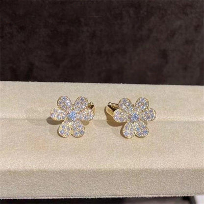 [Lora]FRIVOLE GOLD FLOWER DIAMOND EARRINGS
