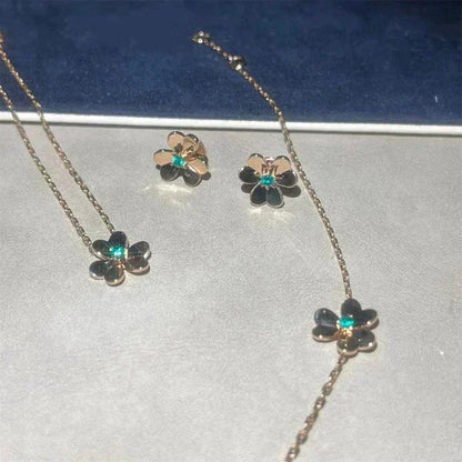 [LORA]FRIVOLE  FLOWER MALACHITE EARRINGS