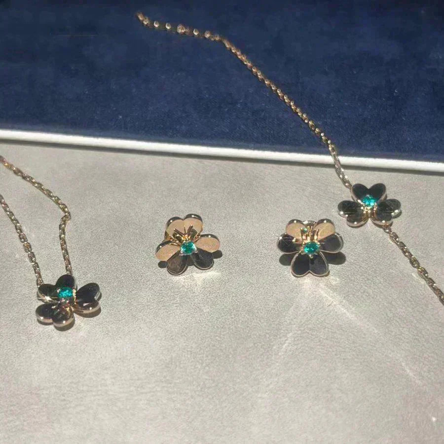 [LORA]FRIVOLE  FLOWER MALACHITE EARRINGS