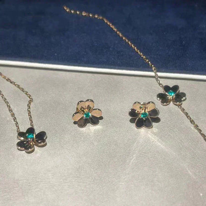[LORA]FRIVOLE  FLOWER MALACHITE EARRINGS