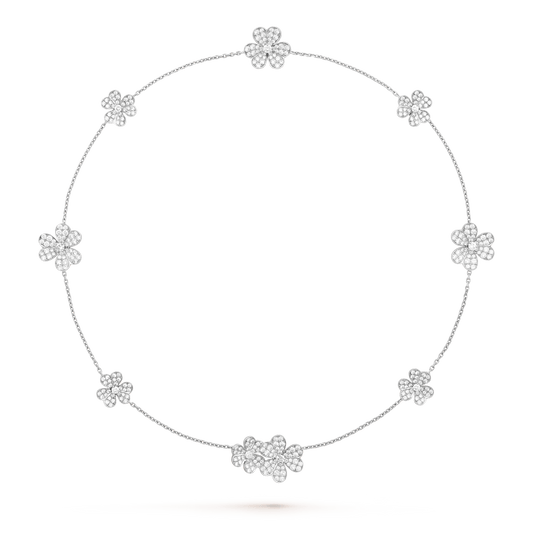 [LORA]FRIVOLE SILVER 9 FLOWERS NECKLACE