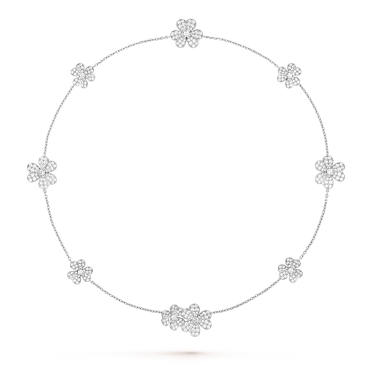 [Lora]FRIVOLE SILVER 9 FLOWERS NECKLACE