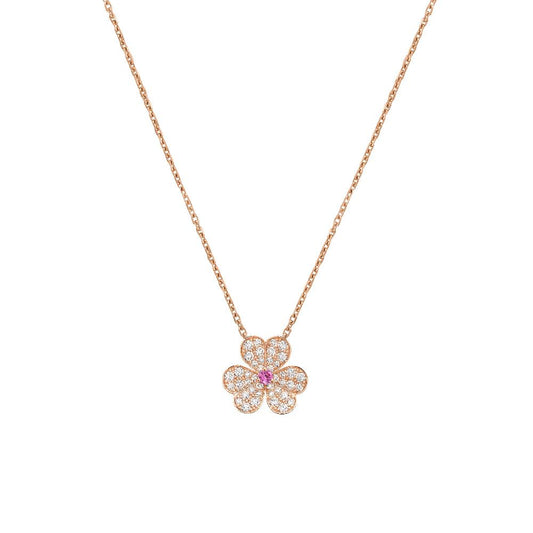 [LORA]FRIVOLE ROSE GOLD FLOWER DIAMOND NECKLACE