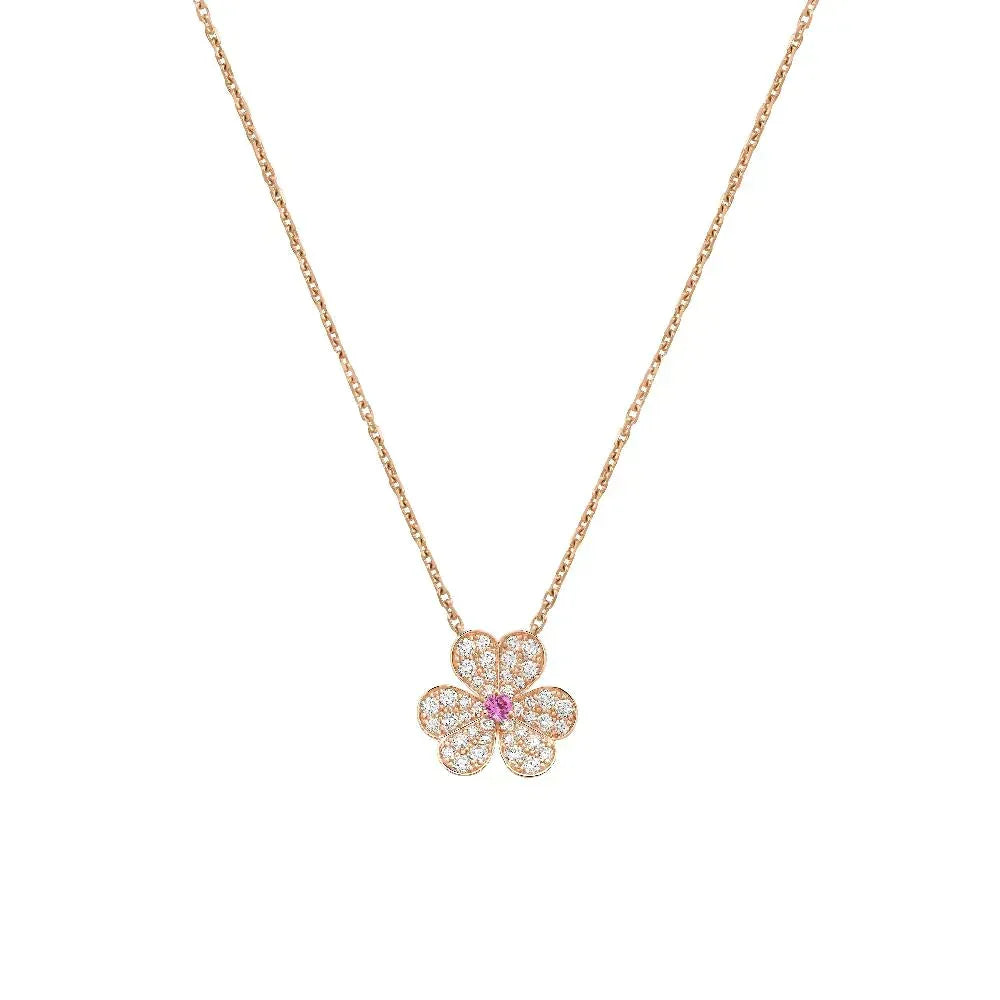 [Lora]FRIVOLE ROSE GOLD FLOWER DIAMOND NECKLACE