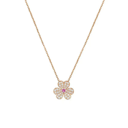 [Lora]FRIVOLE ROSE GOLD FLOWER DIAMOND NECKLACE