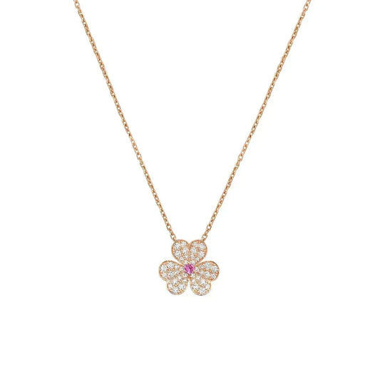 [Lora]FRIVOLE ROSE GOLD FLOWER DIAMOND NECKLACE