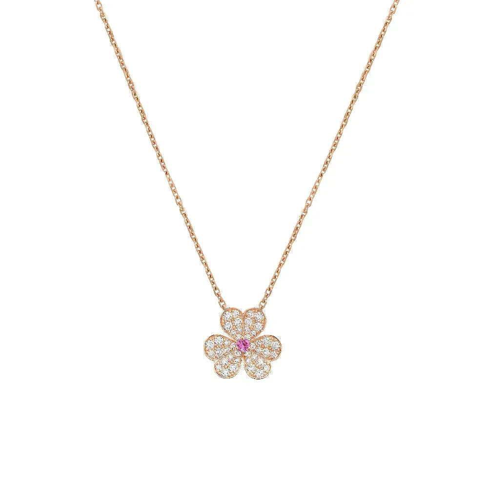 [LORA]FRIVOLE ROSE GOLD FLOWER DIAMOND NECKLACE