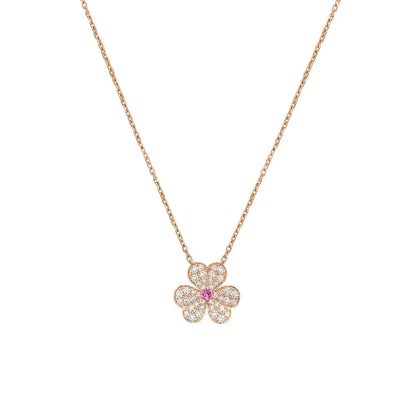 [LORA]FRIVOLE ROSE GOLD FLOWER DIAMOND NECKLACE