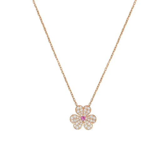 [LORA]FRIVOLE ROSE GOLD FLOWER DIAMOND NECKLACE