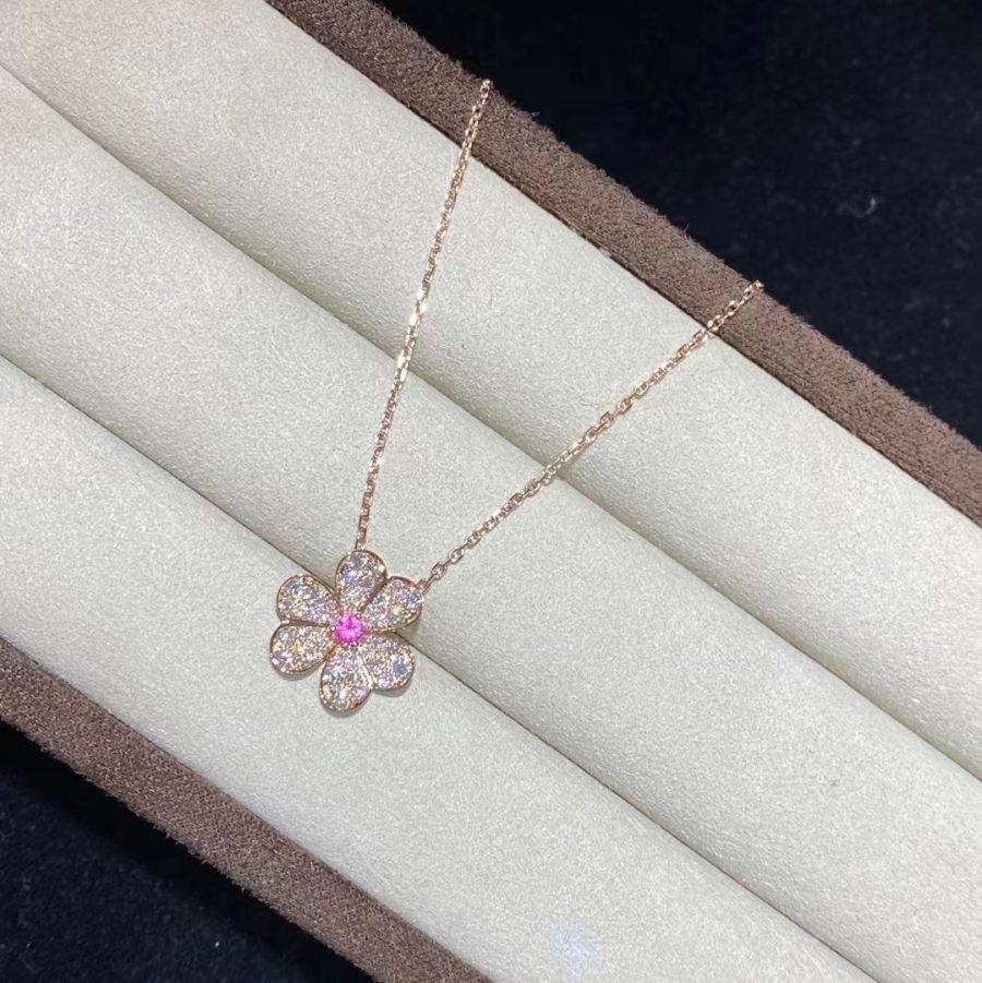 [LORA]FRIVOLE ROSE GOLD FLOWER DIAMOND NECKLACE