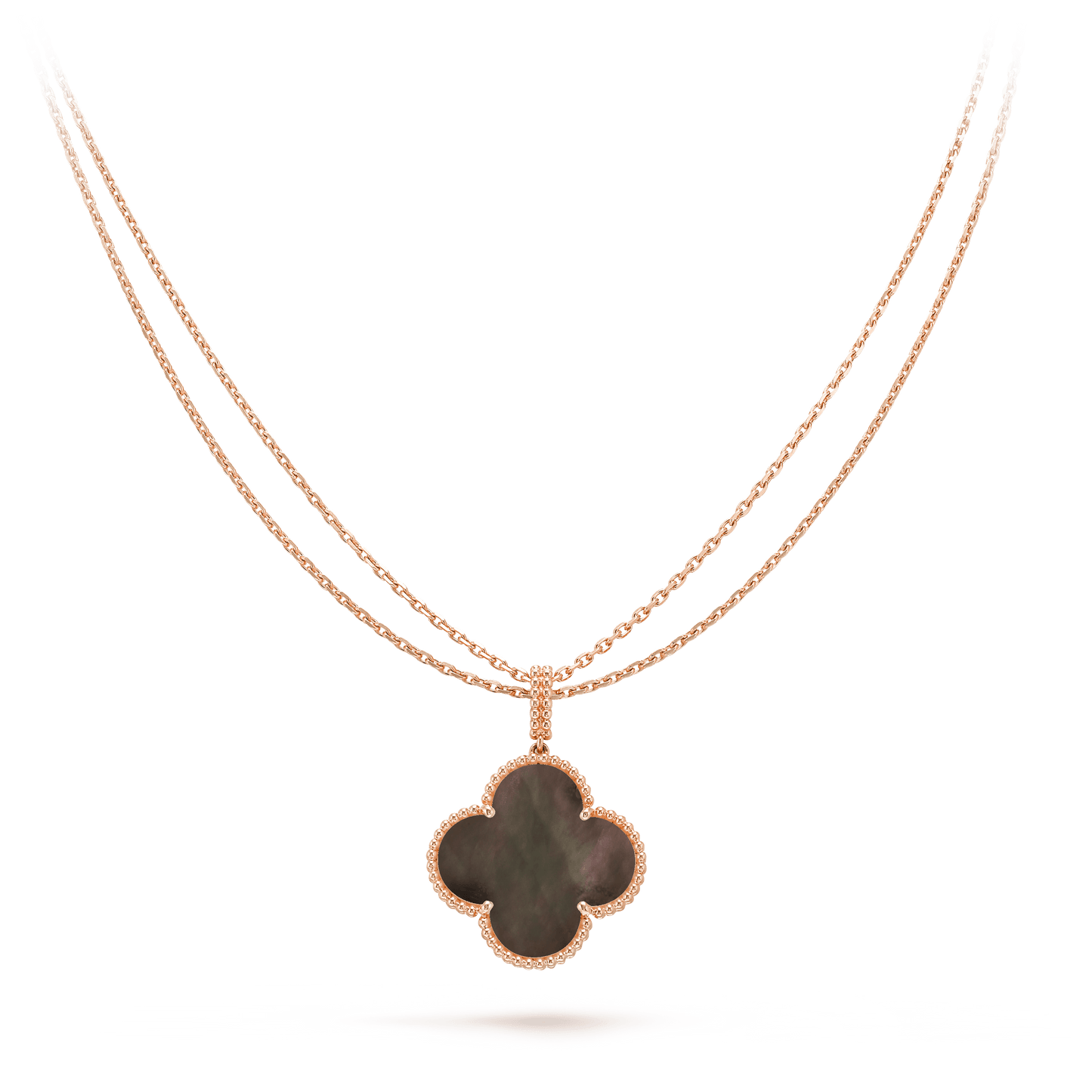 [Lora]CLOVER 25MM GOLD DARK MOP BIG CLOVER NECKLACE