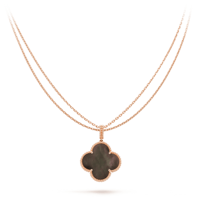 [Lora]CLOVER 25MM GOLD DARK MOP BIG CLOVER NECKLACE