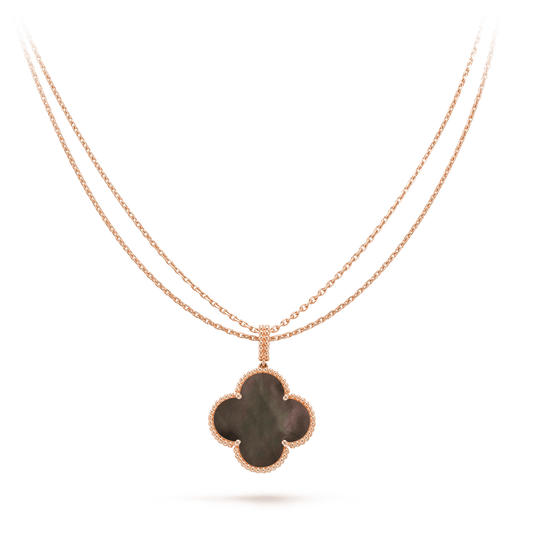[Lora]CLOVER 25MM GOLD DARK MOP BIG CLOVER NECKLACE