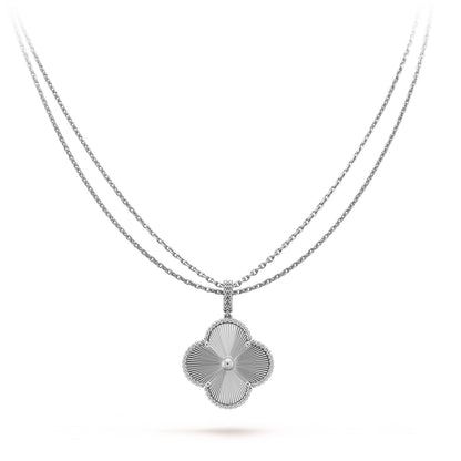 [Lora]CLOVER 25MM SILVER BIG CLOVER NECKLACE