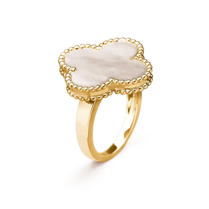 [LORA]CLOVER WHITE MOP RING