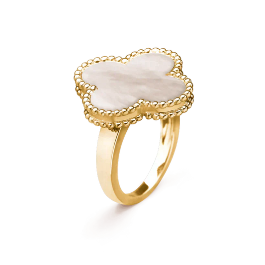 [LORA]CLOVER WHITE MOP RING