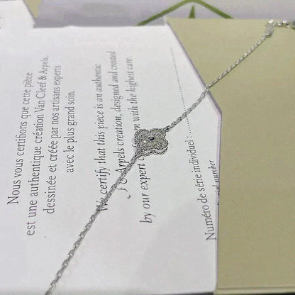 [LORA]CLOVER  SINGLE FLOWER BRACELET SILVER
