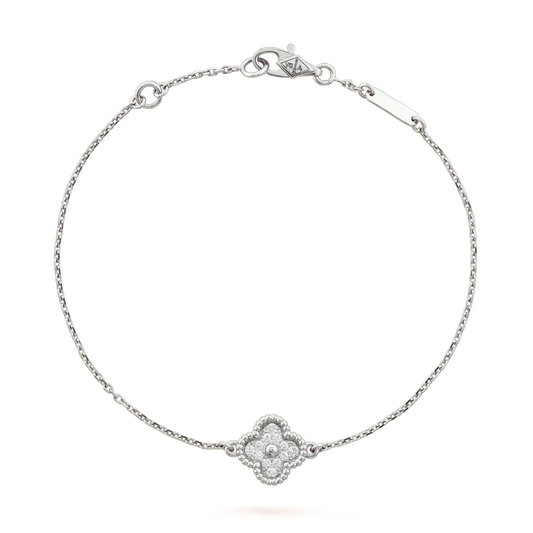[LORA]CLOVER  SINGLE FLOWER BRACELET SILVER