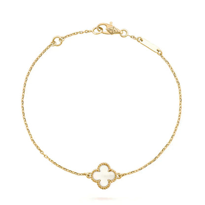 [Lora]CLOVER WHITE MOP SINGLE FLOWER BRACELET