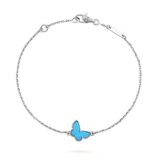 [LORA]BUTTERFLY TURQUOISE BUTTERFLY BRACELET SILVER