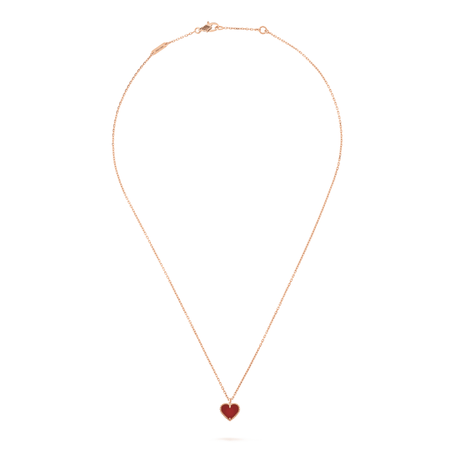 [Lora]SWEET CLOVER CARNELIAN HEART NECKLACE